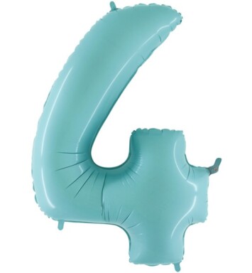 26" Pastel Blue Number 4 Foil Balloon