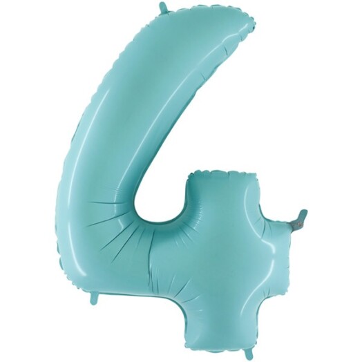 26" Pastel Blue Number 4 Foil Balloon