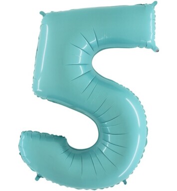 26" Pastel Blue Number 5 Foil Balloon