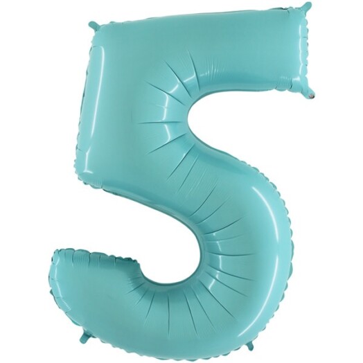 26" Pastel Blue Number 5 Foil Balloon