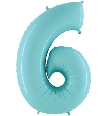 26" Pastel Blue Number 6 Foil Balloon