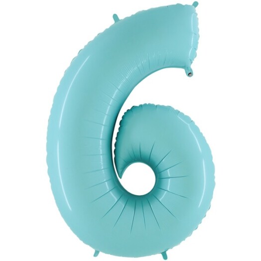 26" Pastel Blue Number 6 Foil Balloon