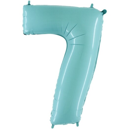 40 Inch Pastel Blue Number 7 Foil Balloon