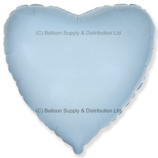 Unpackaged 18" Pastel Blue Heart Foil Balloon
