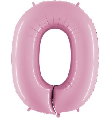 26" Pastel Pink Number 0 Foil Balloon