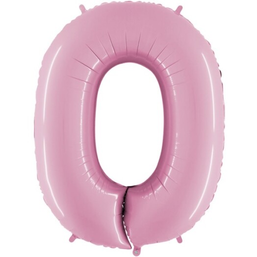 26" Pastel Pink Number 0 Foil Balloon