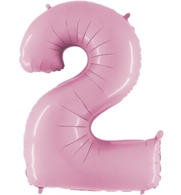 26" Pastel Pink Number 2 Foil Balloon
