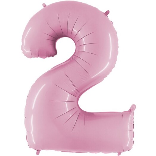 26" Pastel Pink Number 2 Foil Balloon