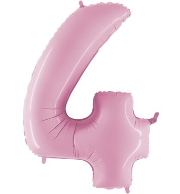 26" Pastel Pink Number 4 Foil Balloon