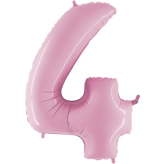 26" Pastel Pink Number 4 Foil Balloon