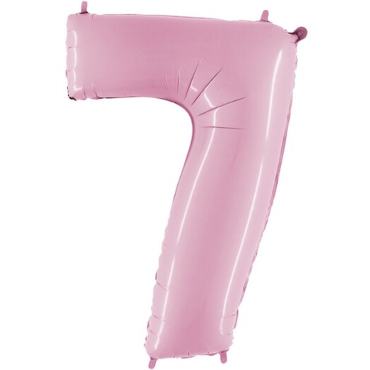 26" Pastel Pink Number 7 Foil Balloon