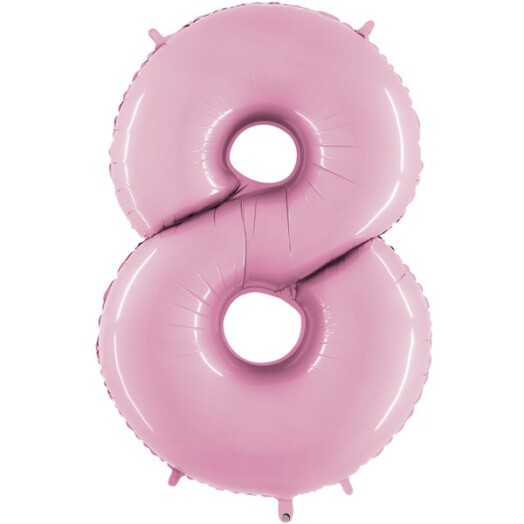 26" Pastel Pink Number 8 Foil Balloon