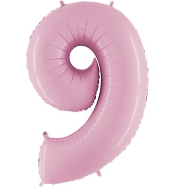 26" Pastel Pink Number 9 Foil Balloon