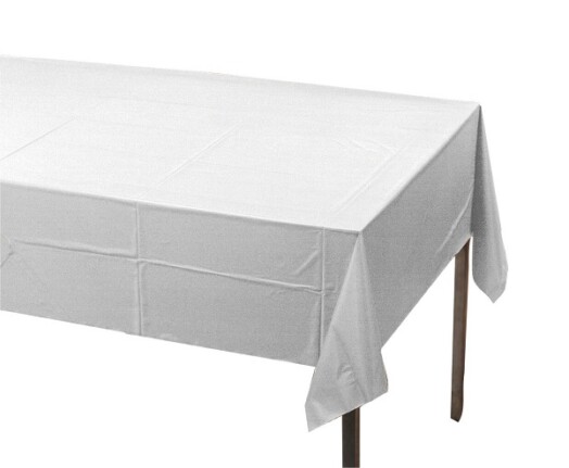 Plastic Table Cover - White