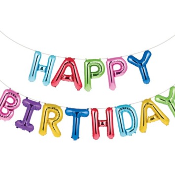 Happy Birthday Letter Balloon Banner Kit