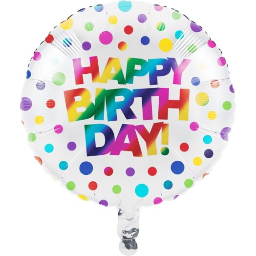 18" Rainbow Foil Birthday Foil Balloon