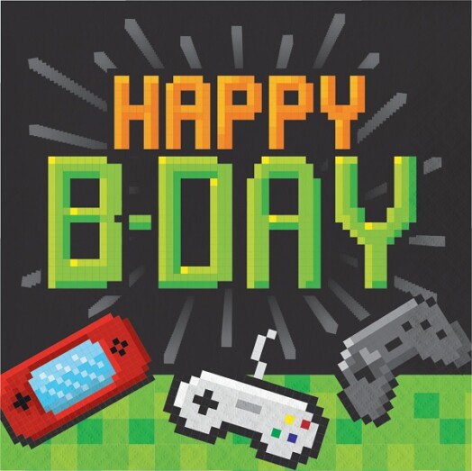 Gaming Party Happy Birthday Lunch Napkins