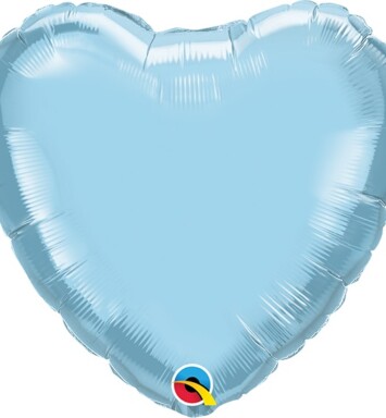 Unpackaged 9" Pearl Light Blue Heart Foil Balloon
