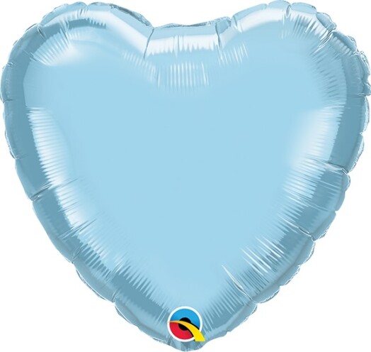 Unpackaged 9" Pearl Light Blue Heart Foil Balloon