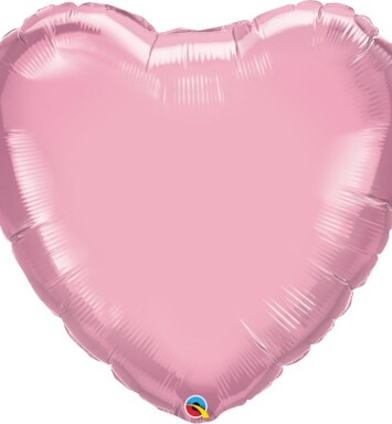 Unpackaged 9" Pearl Pink Heart Foil Balloon