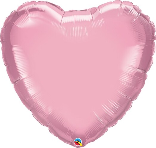 Unpackaged 9" Pearl Pink Heart Foil Balloon