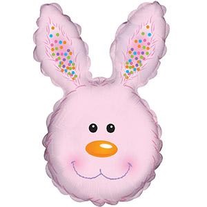 Pink Bunny Head Super Shape Foil Balloon