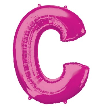 Large Pink Letter C Foil Balloon
