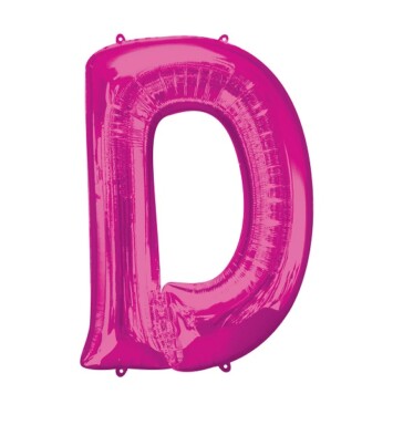 Large Pink Letter D Foil Balloon