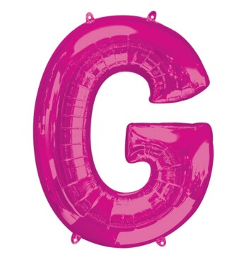 Large Pink Letter G Foil Balloon