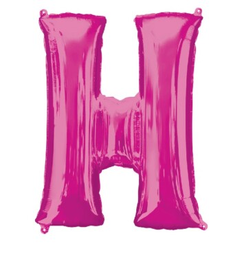 Large Pink Letter H Foil Balloon