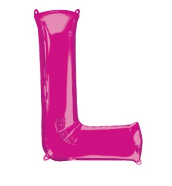 Large Pink Letter L Foil Balloon