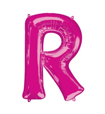 Large Pink Letter R Foil Balloon