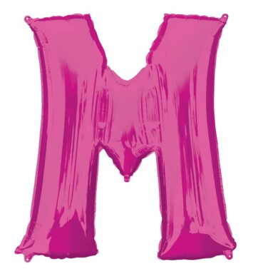Large Pink Letter M Foil Balloon