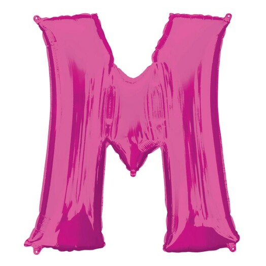 Large Pink Letter M Foil Balloon