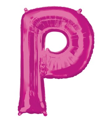 Large Pink Letter P Foil Balloon
