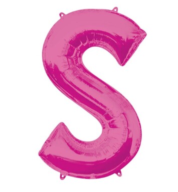 16" Mini Shape Letter Balloon S - Pink