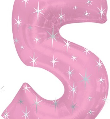 Large Pink Sparkle Number 5 Foil Balloon