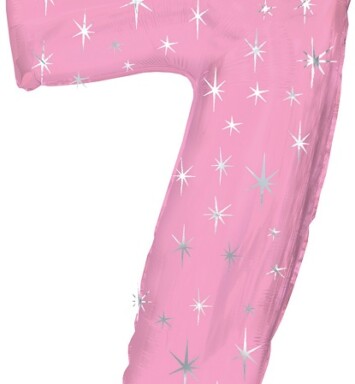 Large Pink Sparkle Number 7 Foil Balloon