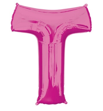 16" Mini Shape Letter Balloon T - Pink
