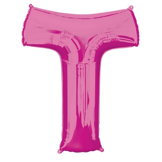 16" Mini Shape Letter Balloon T - Pink