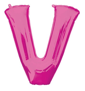 16" Mini Shape Letter Balloon V - Pink