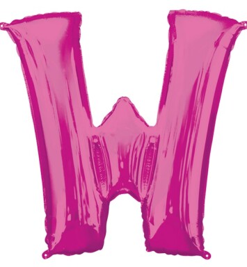 16" Mini Shape Letter Balloon W - Pink