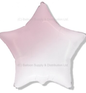 Unpackaged 32" Gradient White & Baby Pink Star Foil Balloon