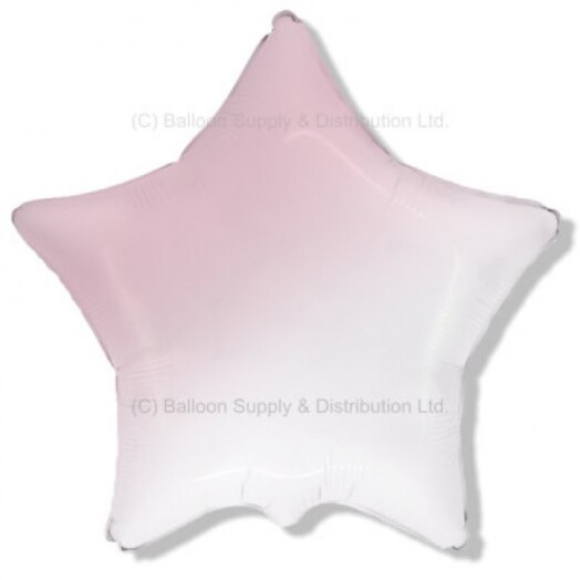Unpackaged 32" Gradient White & Baby Pink Star Foil Balloon