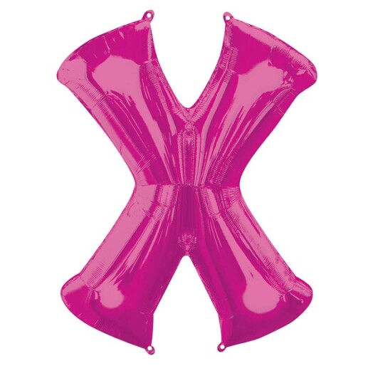 16" Mini Shape Letter Balloon X - Pink