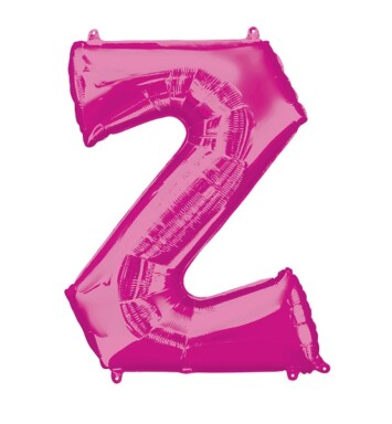 16" Mini Shape Letter Balloon Z - Pink