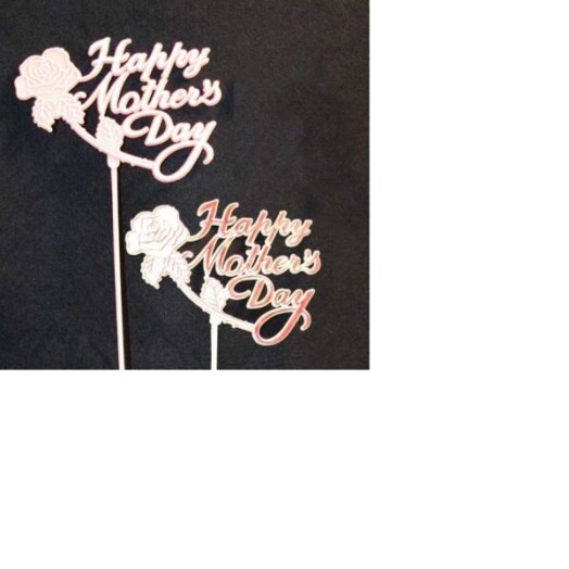 Pink & White Mother's Day Pick with Flowers