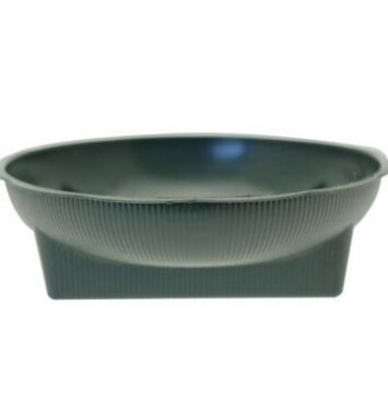 Green Round Dish with Square Base