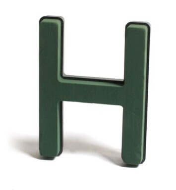 Val Spicer Plastic Backed Floral Foam Letter - H