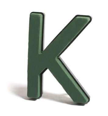 Val Spicer Plastic Backed Floral Foam Letter - K